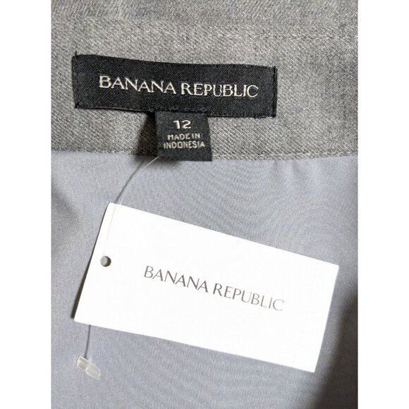 Banana Republic NEW Ruffled Straight Skirt Womens Size 12 Gray Feminine Romantic - Picture 5 of 6